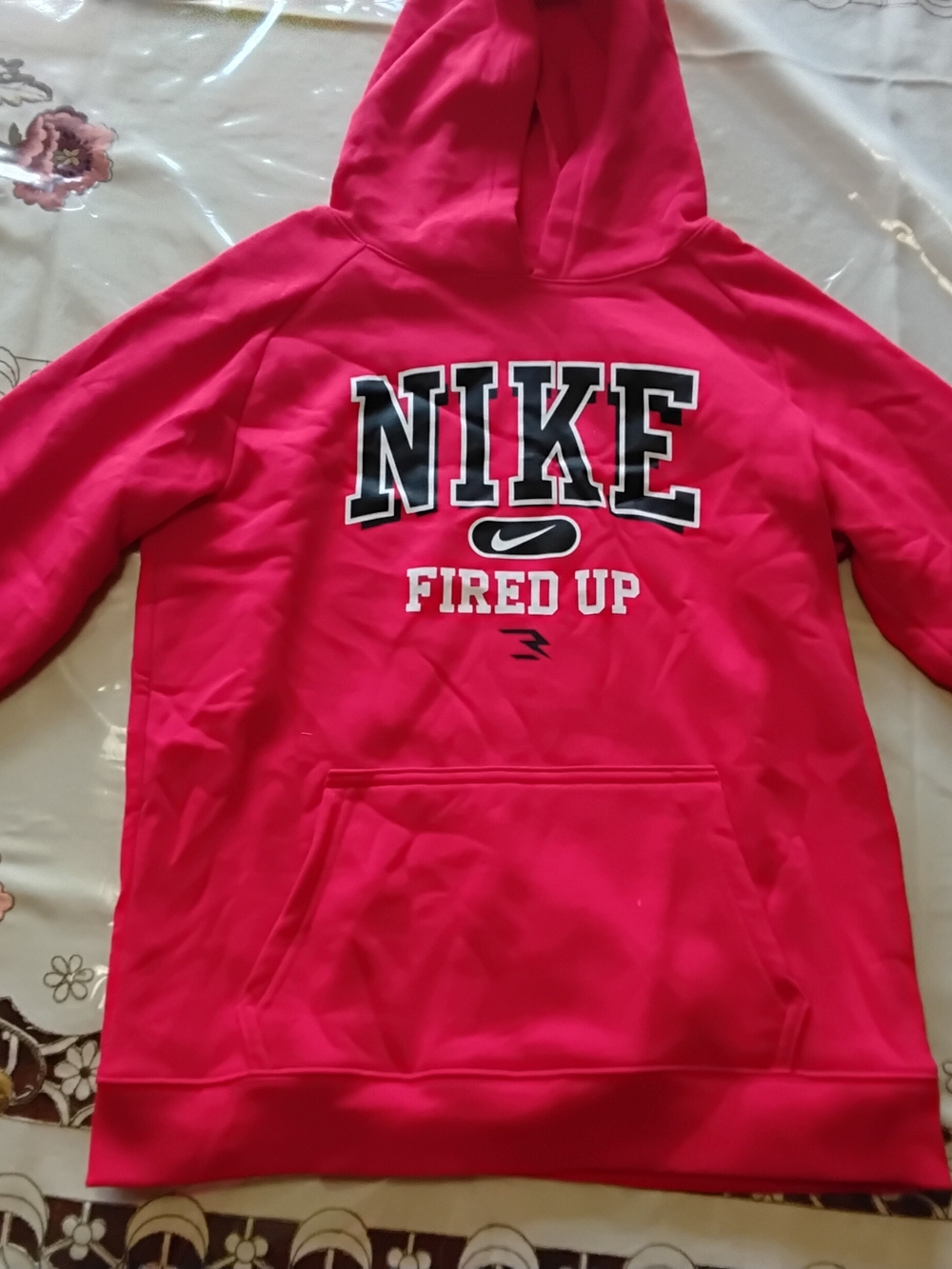 Nike Red Pullover Hoodie with Bold Logo